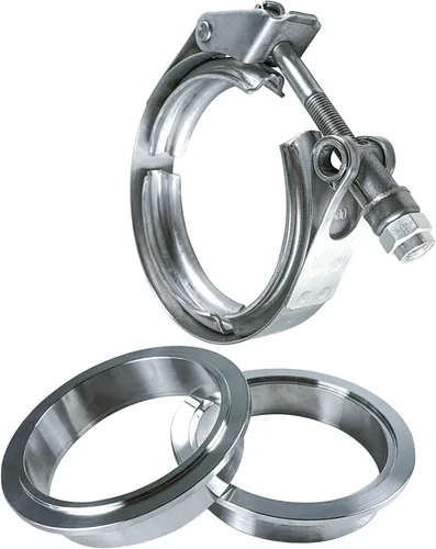 Vista 4 de HFS (R) Abrazadera de banda en V de acero inoxidable 304 con brida macho hembra liberación rápida para sistema de escape (2 pulgadas)