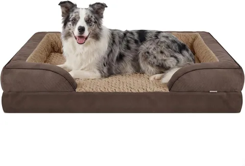 Vista 17 de L Plus - Cama ortopédica para perros grandes, sofá lavable para perros con espuma para huevos, forro impermeable y parte inferior antideslizante