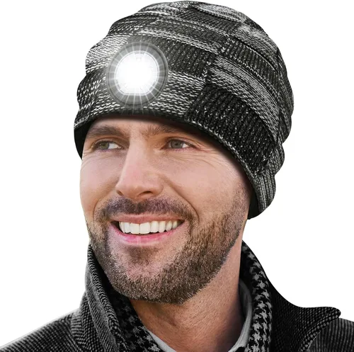 PASTACO Christmas Stocking Stuffers Birthday Gifts for Men Women LED Beanie Hat