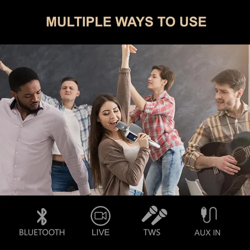 Vista 5 de TOSING G7 - Máquina de karaoke profesional para adultosniños con micrófono inalámbrico, altavoz portátil con sistema PA Bluetooth, micrófono