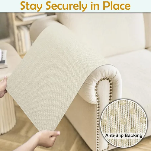 Vista 5 de Fundas para brazos de sofá, fundas impermeables para reposabrazos de sofá, sillón, sofá biplaza, funda antideslizante para reposabrazos reclinable