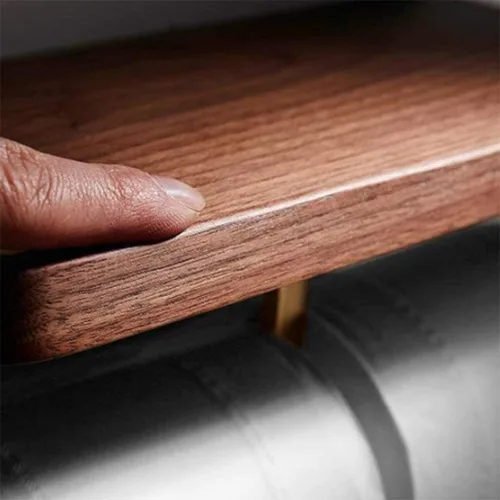 Vista 7 de NERDOH Soporte de papel higiénico de doble rollo con estante para teléfono, soporte de papel higiénico de doble rollo de madera maciza