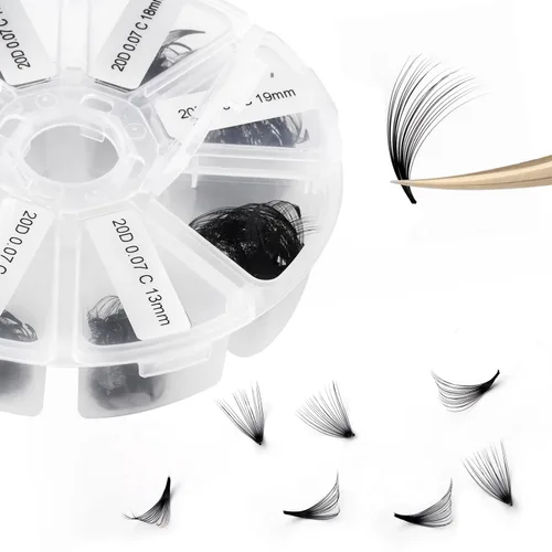 Vista 12 de Racimos de pestañas 60D/80D, extensiones de pestañas DIY, pestañas rizadas D, racimos de pestañas esponjosas, longitud mixta 12-16 mm, racimos