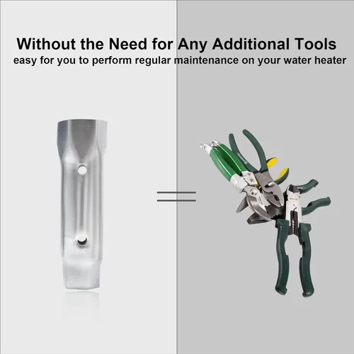 Vista 6 de Llave de elemento calentador de agua para caravana, herramienta de extracción de llave hexagonal doble para varilla de ánodo, 1-1/16 pulgadas x