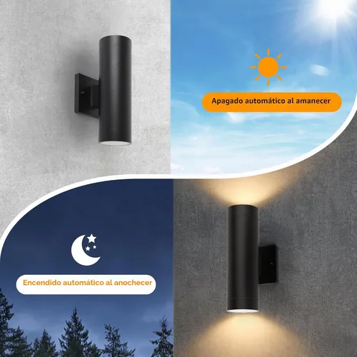 Vista 3 de LUTEC - Luces LED de pared para exteriores de 16 W, del atardecer al