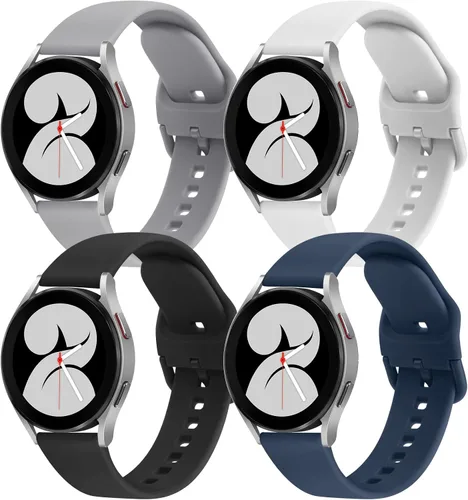 Vista 10 de 4 PACK Bands Compatible with Samsung Galaxy Watch 4 40mm 44mm/ 4 Classic 42mm 46mm, 20mm Adjustable Silicone Sport Replacement Strap for Samsung