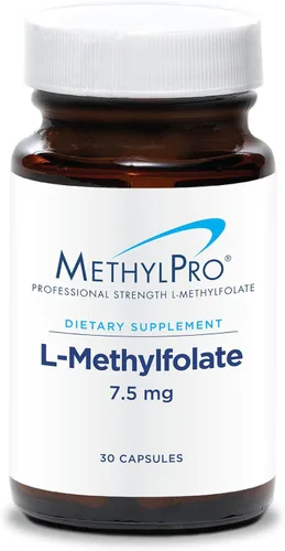 MethylPro L-metilfolato 7.5 mg - Apoya una mentalidad saludable - Folato activo para apoyo de metilación y reacciones bioquímicas - Altamente