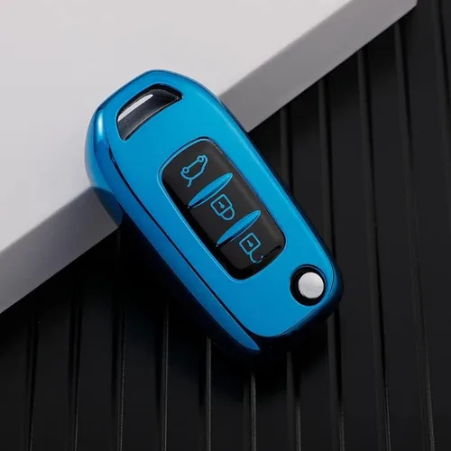 DOUKI TPU Car Flip Key Case Cover Keychain, for Kadjar Captur Megane Sandero Stepway Logan Clio 5 Arkana 2020 2021