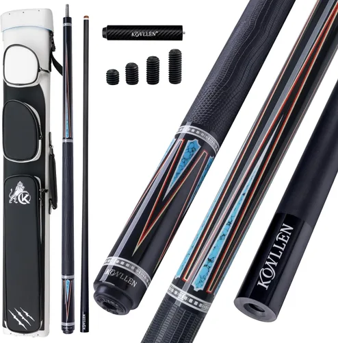 Vista 9 de KONLLEN Carbon Fiber Pool Cue 2.0 – 58" Low Deflection Performance Cue for Improved Accuracy & Consistency, 12.5mm Tip, Pro Taper