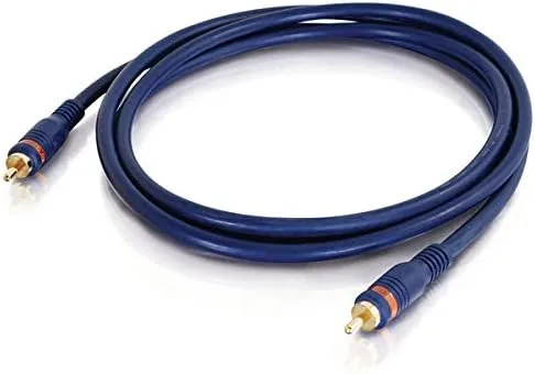 Vista 2 de C2G Cable Legrand Velocity SPDIF, cable coaxial de audio digital azul, cable de audio digital de 3 pies para usar como cable coaxial de cine