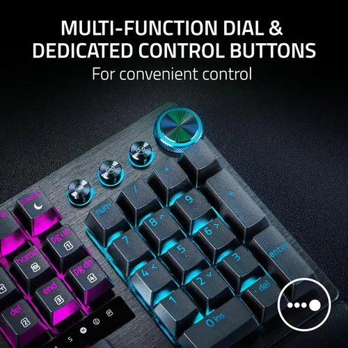 Vista 6 de Razer Huntsman V3 Pro Teclado para juegos interruptores ópticos analógicos con disparador rápido y accionamiento ajustable - Teclas multimedia