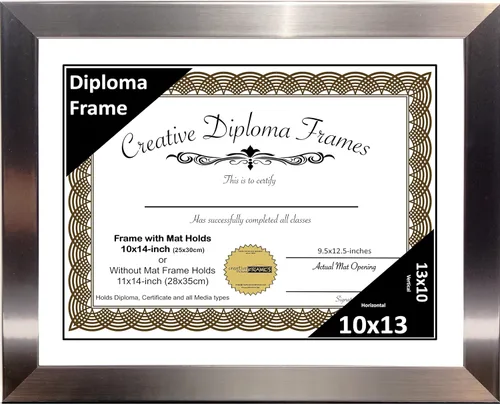 Vista 32 de Creative Picture Frames Carnegie - Marco de diploma de acero inoxidable con acabado de acero inoxidable de 6 x 8 pulgadas con caballete de vidrio