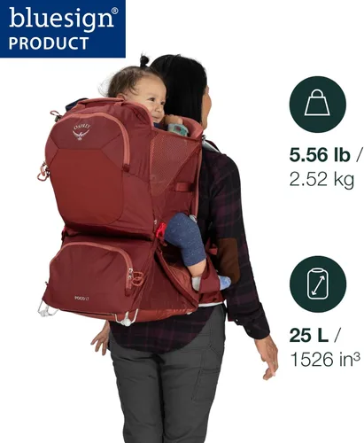Vista 2 de Osprey Poco LT Lightweight Child Carrier Backpack - Compact, Travel-Ready Kid Carrier with Sunshade and Adjustable Fit - Lightweight, Comfortable