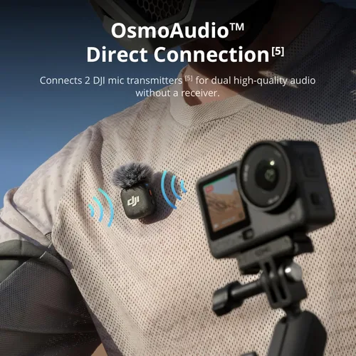 Vista 7 de DJI Osmo Action 6 Essential Combo, cámara de acción con sensor cuadrado de 1/1.1 ″, apertura variable de f/2.0–f/4.0, resistente al frío, batería