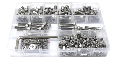 Vista 230 de iexcell Kit de tornillos de cabeza hexagonal de acero inoxidable 304, 100 unidades M2 x 0.157 in, paso de rosca de 0.016 in