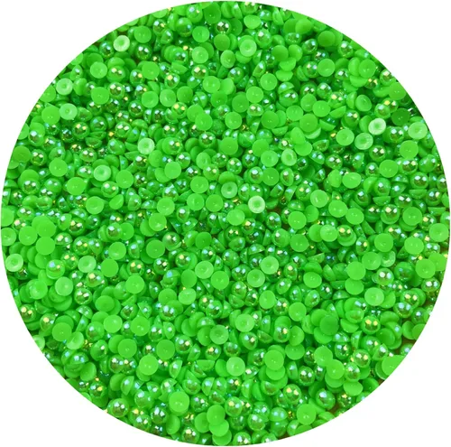Vista 32 de 1500 piezas 4mm Medias Perlas Verdes AB Planas con Parte Posterior Plana para Manualidades DIY, Perlas de Plástico Redondas con Parte Posterior