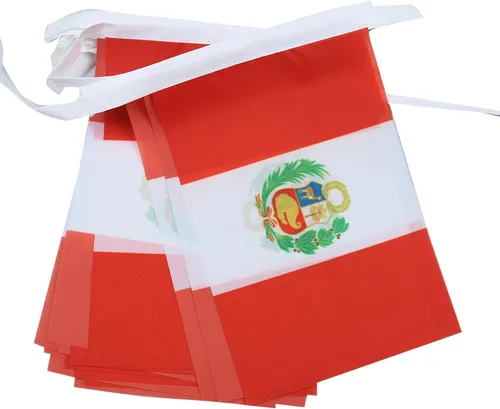 Vista 42 de Guatemala 19.7 ft BUNTING Flag 20 banderas 9'' x 6'' - Banderas de cuerda guatemalteca 5.9 x 8.3 in - AZ FLAG
