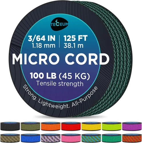 Vista 47 de TECEUM Micro Paracord – 1.18 mm X 38 m – Cordón de Utilidad Micro – Cuerda de Paracord Trenzada Fina – Ideal para Manualidades, Proyectos DIY