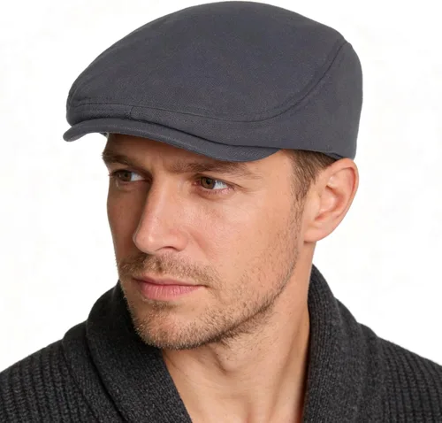 Gorra clásica de periódico para hombre, gorra de algodón plana Ivy Irish Cap Fitted Gatsby Driving Cabbie Hat Flat Winter Golf Sombreros Gris oscuro