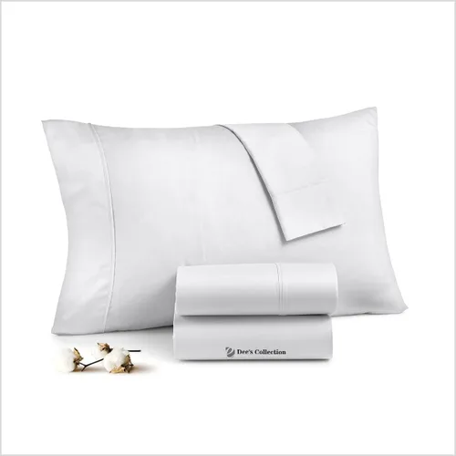 Vista 31 de Dee's Collection Sábanas de lujo de algodón egipcio de 4 piezas, tamaño King, 800 hilos, sábanas 100% algodón, juego de sábanas de bolsillo profundo