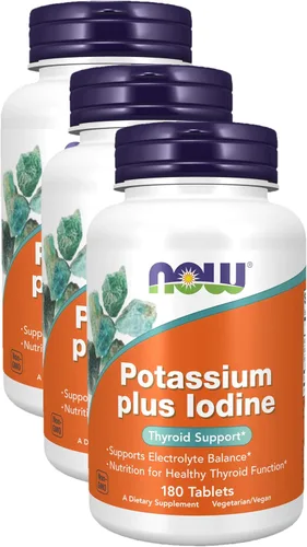Vista 9 de NOW Foods Suplementos, Potasio más Yodo, Apoya el Equilibrio de Electrolitos*, Soporte de Tiroides*, 180 Tabletas
