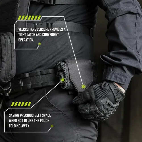 Vista 3 de WYNEX Bolso táctico Molle, bolsa de cordón enrollable para cargador de revistas, bolsa de utilidad plegable