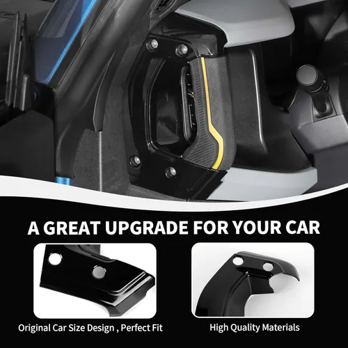 Vista 6 de RAZPOY Cubierta para manija lateral de consola central compatible con accesorios interiores Ford Bronco 2021-2024, color negro