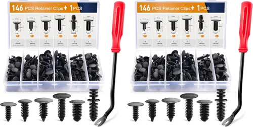 Vista 9 de GOOACC 380 piezas de plástico automotriz para automóvil, metal, remaches de nailon con removedor de sujetadores, panel de clip, surtido de clips