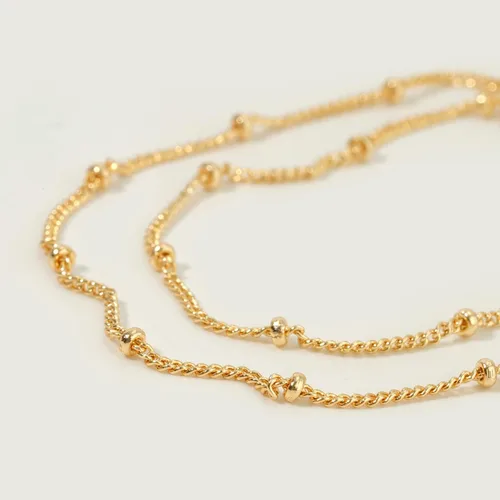 Vista 7 de MEVECCO Pulsera para mujer, chapada en oro de 14 quilates, cadena delicada, joyería simple, hecha a mano, minimalista para ella