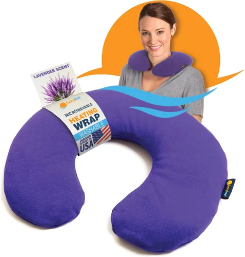 Vista 10 de SunnyBay Almohadilla térmica para microondas, almohada cervical calentada para microondas para terapia húmeda y caliente, envoltura térmica