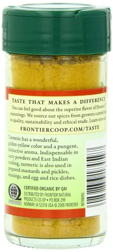 Vista 3 de Frontier Organic Spices, raíz de cúrcuma, 1.41 onzas (paquete de 4)