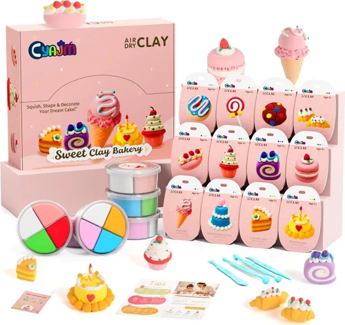 Vista 10 de Kits de arcilla seca al aire – 12 cajas de arcilla mágica de modelado para niños, juego de manualidades de arcilla para moldear temática