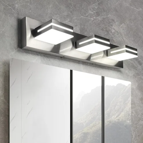 Vista 24 de OKELI Lámpara LED de tocador de baño de 2 luces, color negro mate, moderna lámpara de pared sobre espejo (3CCT, 3000K-6000K)