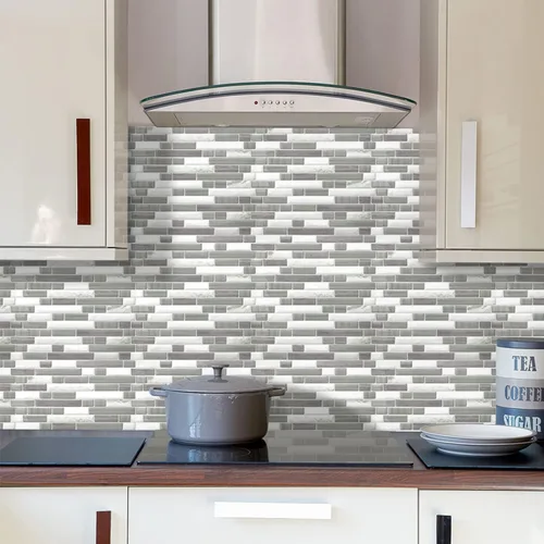 Vista 7 de STICKGOO Azulejos Adhesivos de Diseño Más Grueso para Protector contra Salpicaduras, 12"×12" Azulejos Adhesivos para Protector de Cocina, Azulejos