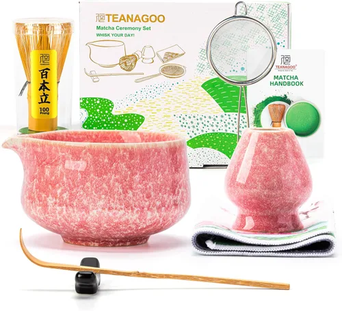 Vista 11 de TEANAGOO 7 piezas juego de batidor matcha, juego de matcha para ceremonia, juego de matcha Junware-Azul, juego de té matcha para hacer