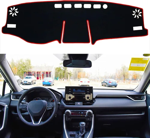 Vista 11 de SENSHINE para Toyota Rav4 2013 2014 2015 2016 2017 2018 Funda para Salpicadero, Funda para Consola Central, Alfombrilla para Tablero, Alfombra