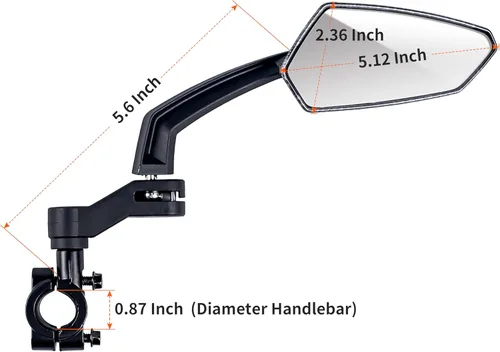 Vista 6 de Addmotor Espejos de bicicleta, 1 par de montaje para manillar de espejo de bicicleta, espejo giratorio ajustable de 360°, HD, espejo retrovisor