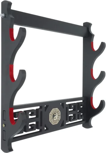 Vista 8 de Eforlife Soporte acolchado para montaje en pared, soporte para espada samurái, estante de exhibición chino Tai Chi Bagua