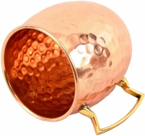 Vista 2 de UNIWARE Herramientas de barra de cobre y bebidas/Tazas Moscow Mule (taza de mulas de cobre de 18 onzas)