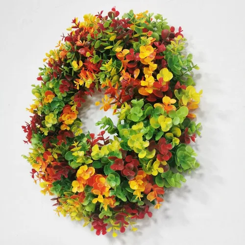 Vista 5 de Decoración de otoño – Corona artificial de otoño de 16 pulgadas – Decoraciones de otoño para Acción de Gracias, Halloween, granja, cosecha