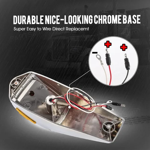 Vista 5 de Partsam 5 piezas de repuesto para Kenworth - Luces marcadoras cuadradas de cabina de 48 LED, luz LED ámbar de línea plana con carcasa de plástico