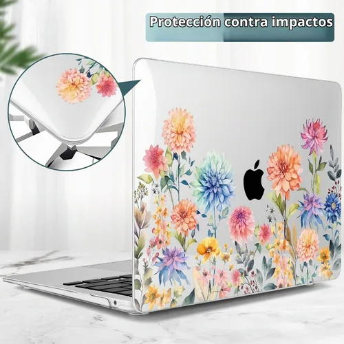 Vista 4 de TWOLSKOO para MacBook Air de 13 pulgadas, funda 2021 2020 2019 2018 modelo A2337 M1 A2179 A1932 con pantalla Retina y Touch ID, cubierta rígida