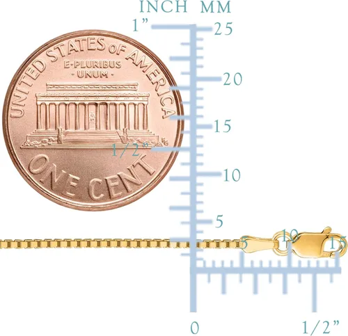 Vista 2 de Collar de cadena de oro macizo amarillo de 14 quilates, 0.047 in