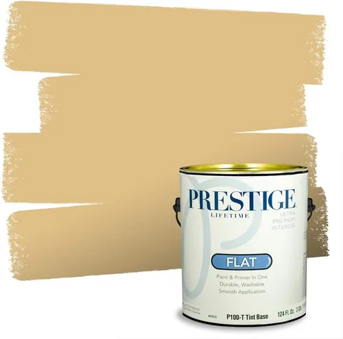 Vista 180 de PRESTIGE Pinturas de pintura exterior e imprimación en uno, 1 galón, plano, combinación comparable de Benjamin Moore* Manzanilla*