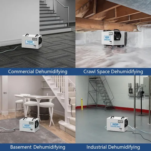 Vista 6 de ALORAIR Deshumidificador Comercial de 120 Pintas para Espacios de Arrastre y Sótanos con Manguera de Drenaje, Deshumidificadores Compactos