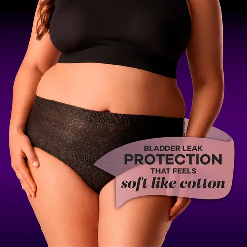 Vista 7 de Always Discreet Boutique - Ropa interior para incontinencia y posparto para mujer, máxima protección, talla S/M, negro, 20
