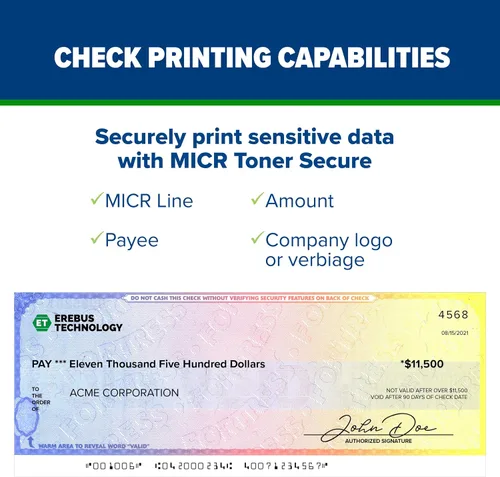 Vista 5 de Troy Impresora MICR 4001DN, impresión de cheques, capacidad de 250 hojas, 1 bandeja, 3 bandejas máximas, hasta 42 ppm