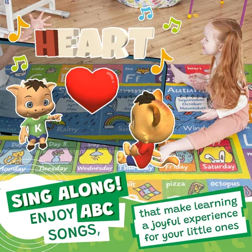 Vista 7 de KC Cubs Educational Kids Rug – ABC Alphabet, Seasons, Months & Days Learning Mat – Soft Interactive Carpet for Classroom, Playroom & Bedroom