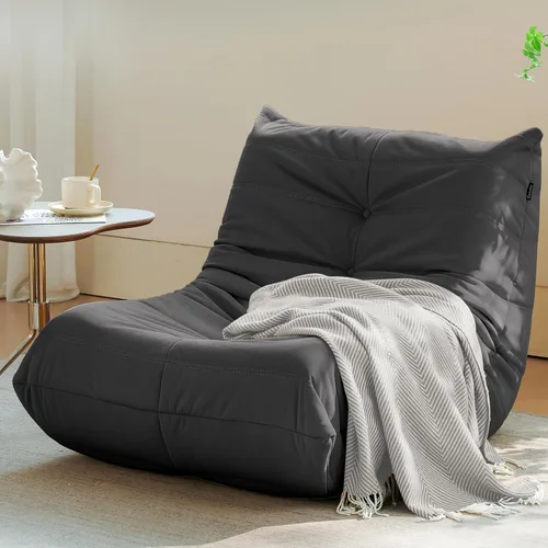 Vista 7 de Silla Puf, Silla Puf Loveseat junto a la Chimenea Sofá Puf para Adultos, Sillas Puf de 2 Plazas para Adolescentes con Espuma de Alta Resistencia