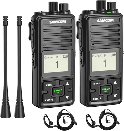 SAMCOM FPCN10A - Radio bidireccional de 3000 mAh, alta capacidad, larga duración, Walkie Talkies, resistente, con auricular de llamada grupal, base